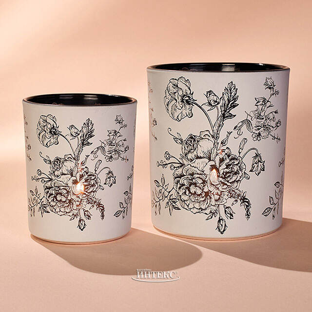 Набор стеклянных подсвечников De Fleurs: Peony 8-10 см, 2 шт Boltze