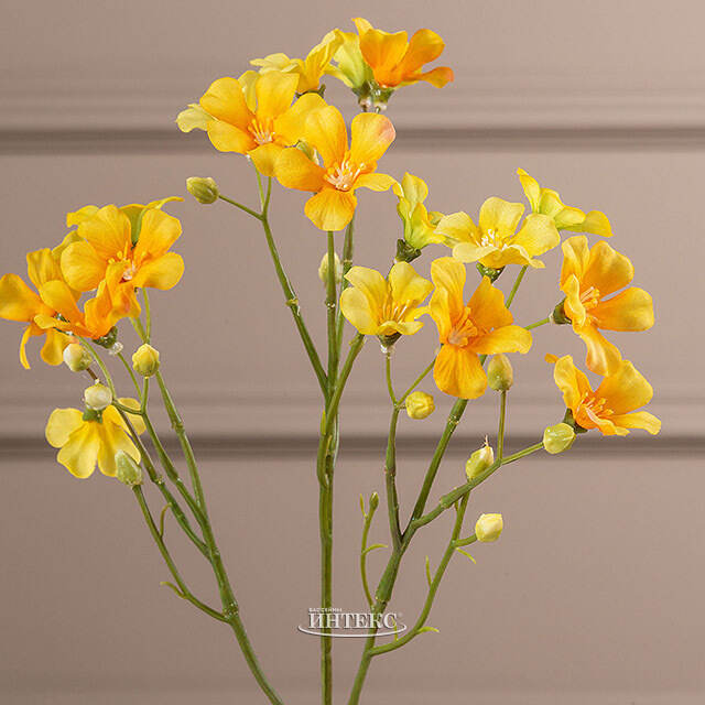 Искусственная ветка Оксалис - Serene Happiness 55 см желтая EDG