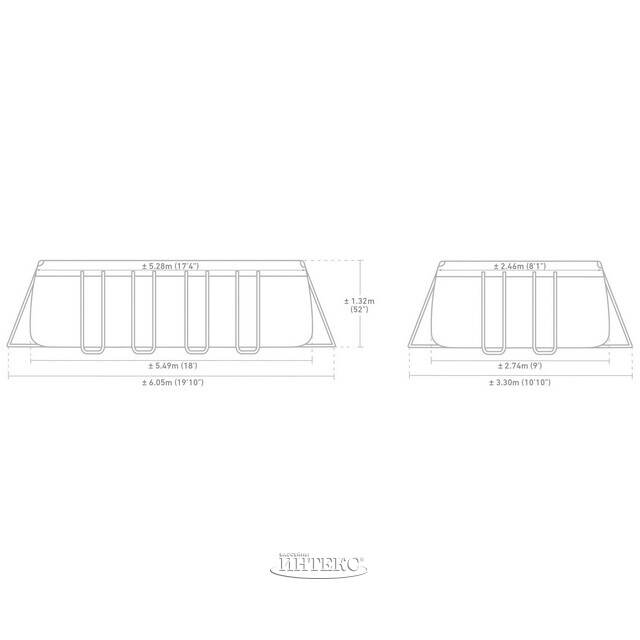 Прямоугольный каркасный бассейн 26356 Intex Ultra XTR Frame 549*274*132 см, песочный фильтр, аксессуары INTEX