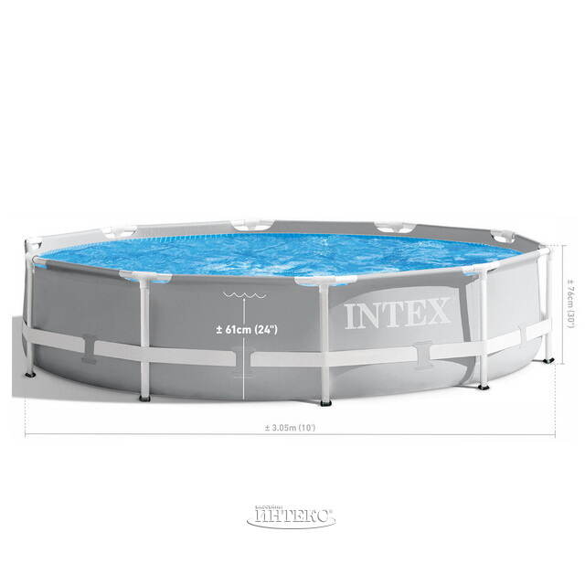 Каркасный бассейн 26700 Intex Prism Frame 305*76 см серый INTEX