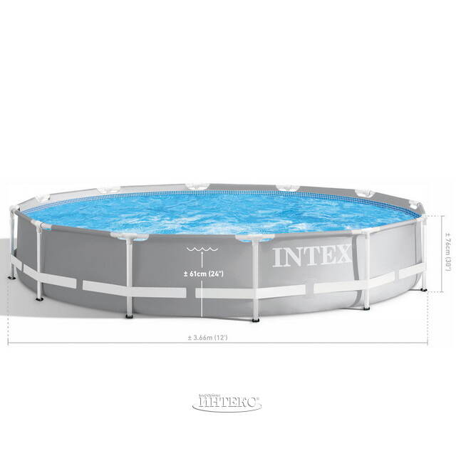 Каркасный бассейн 26710 Intex Prism Frame 366*76 см серый INTEX