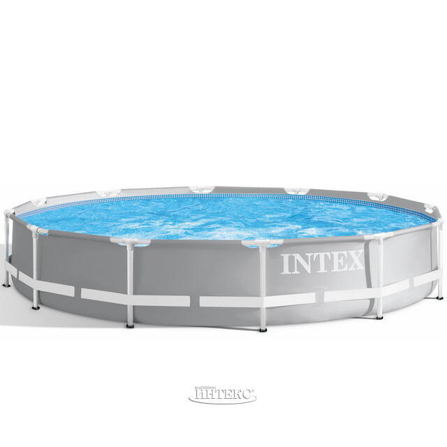 Каркасный бассейн 26712 Intex Prism Frame 366*76 см серый, фильтр-насос INTEX