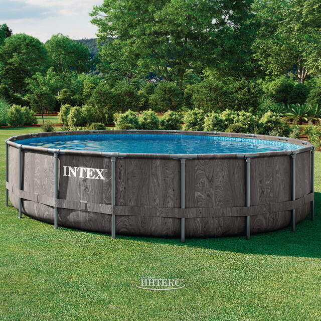 Каркасный бассейн 26744 Intex GreyWood Prism Frame 549*122 см, картриджный фильтр, аксессуары INTEX