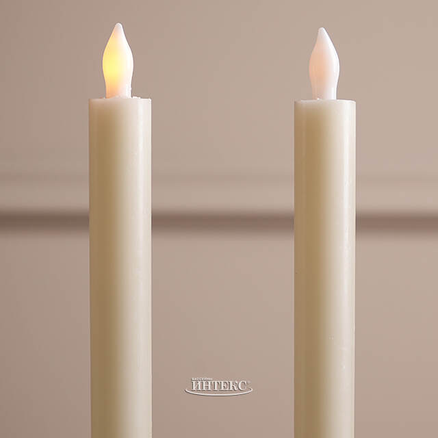 Столовые светодиодные свечи Homely Light 25 см кремовые, 4 шт, на батарейках, IP20 Winter Deco