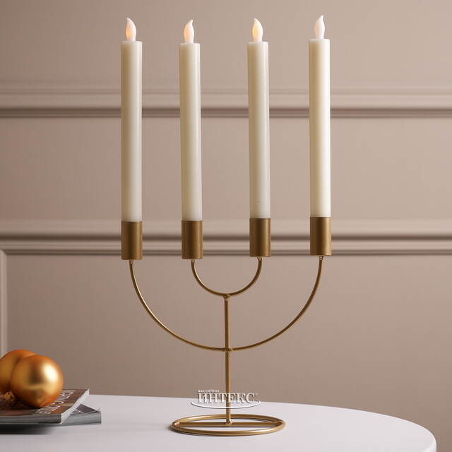 Столовые светодиодные свечи Homely Light 25 см кремовые, 4 шт, на батарейках, IP20 Winter Deco