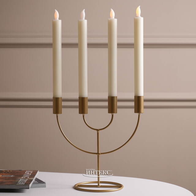 Столовые светодиодные свечи Homely Light 25 см кремовые, 4 шт, на батарейках, IP20 Winter Deco