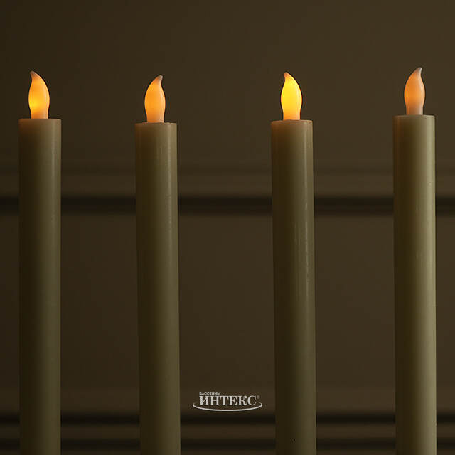 Столовые светодиодные свечи Homely Light 25 см кремовые, 4 шт, на батарейках, IP20 Winter Deco