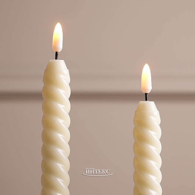 Светодиодные витые свечи Homely Light 25 см, 2 шт, на батарейках, IP20 Winter Deco