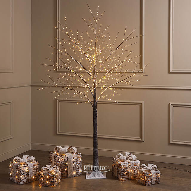 Светодиодное дерево Cunnington 180 см, 600 теплых белых микро LED ламп, IP44 Winter Deco