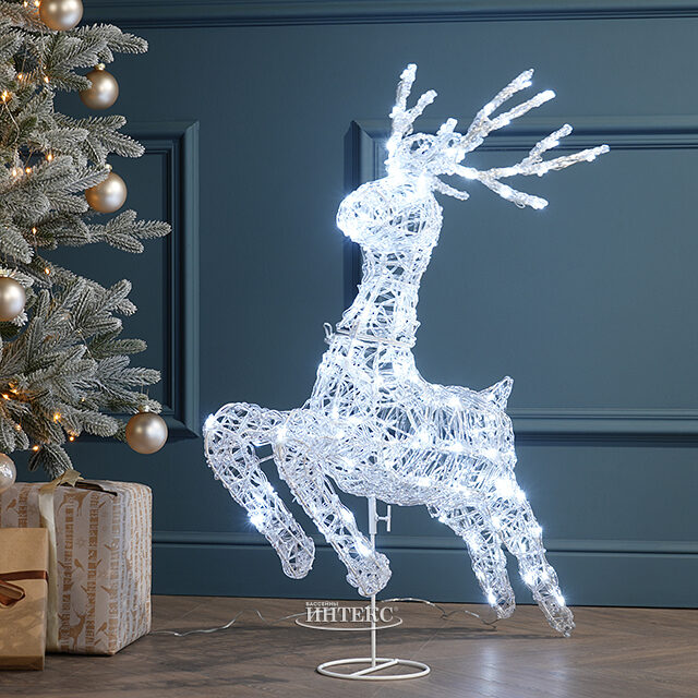 Светодиодная фигура Олень Дэнсер 80 см, 120 холодных белых LED ламп, IP44 Winter Deco