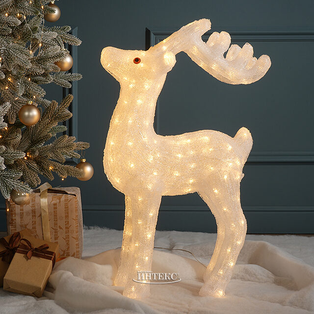 Светодиодная фигура Олень Эклер 74 см, 160 теплых белых LED ламп, IP44 Winter Deco