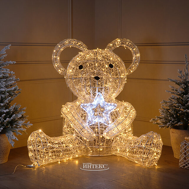 Светодиодный медведь Стабби 120 см, 584 теплых белых LED ламп, IP67 Winter Deco