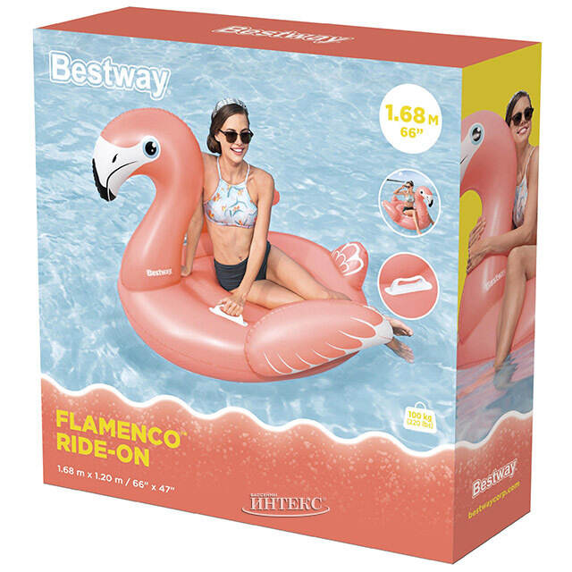Надувная игрушка для плавания Фламинго 168*120 см Bestway