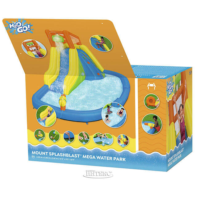 Водный игровой центр с горкой и стеной для скалолазания Mount Splashblast 435*286*267 см Bestway