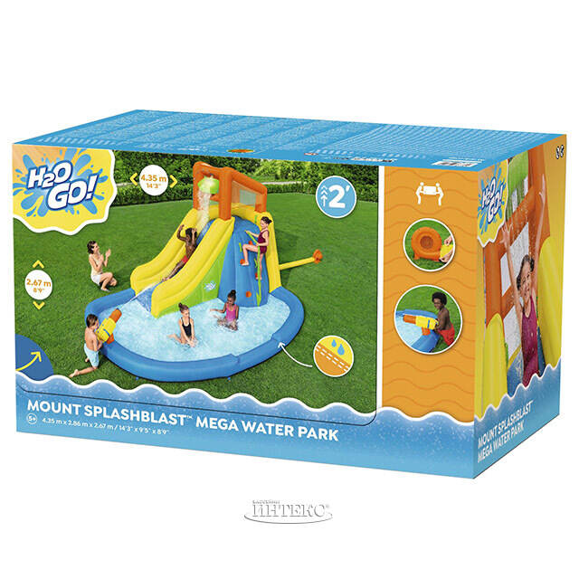 Водный игровой центр с горкой и стеной для скалолазания Mount Splashblast 435*286*267 см Bestway