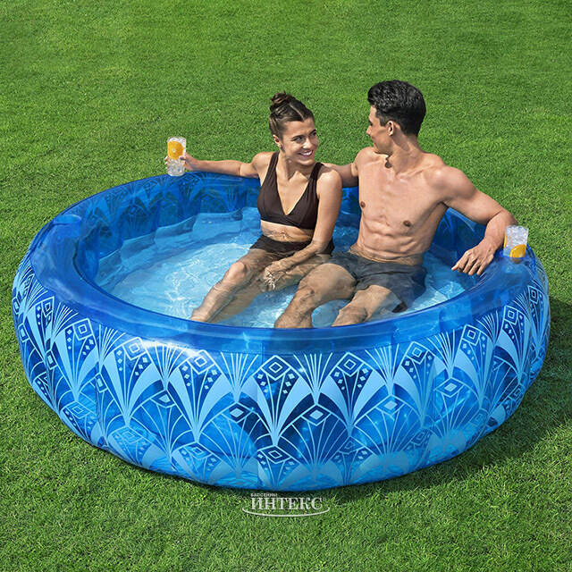 Надувной бассейн Bohemian Blue 168*53 см, надувное дно Bestway