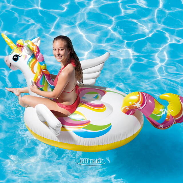 Надувная игрушка Радужный Единорог 198*140 см INTEX