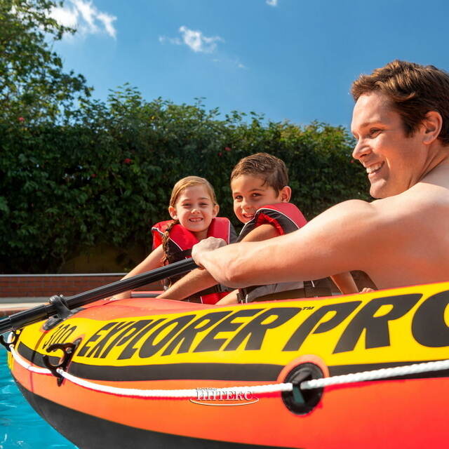 Надувная лодка Explorer Pro-300-Set 244*117*36 см + насос и весла INTEX