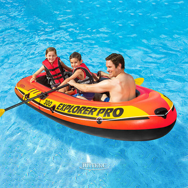 Надувная лодка Explorer Pro-300-Set 244*117*36 см + насос и весла INTEX