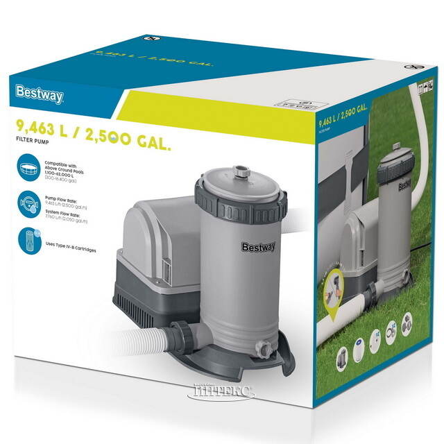 Фильтр насос 58391 Bestway (9463 л/ч) серый Bestway