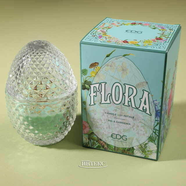 Ароматическая свеча Flora - Fig&Gardenia 12 см, 20 часов горения EDG