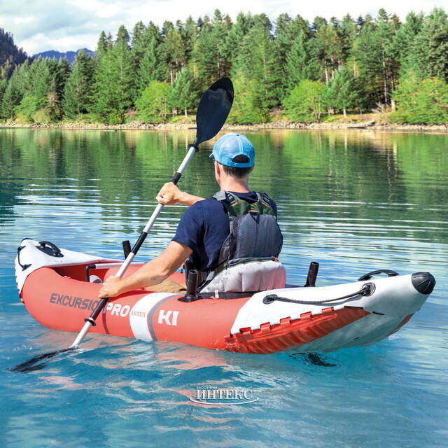 Надувная байдарка Excursion Pro K1 одноместная 305*91*46 см + насос и весло INTEX