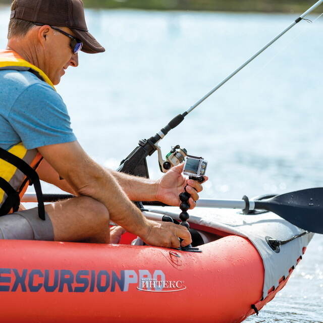 Надувная байдарка Excursion Pro K1 одноместная 305*91*46 см + насос и весло INTEX