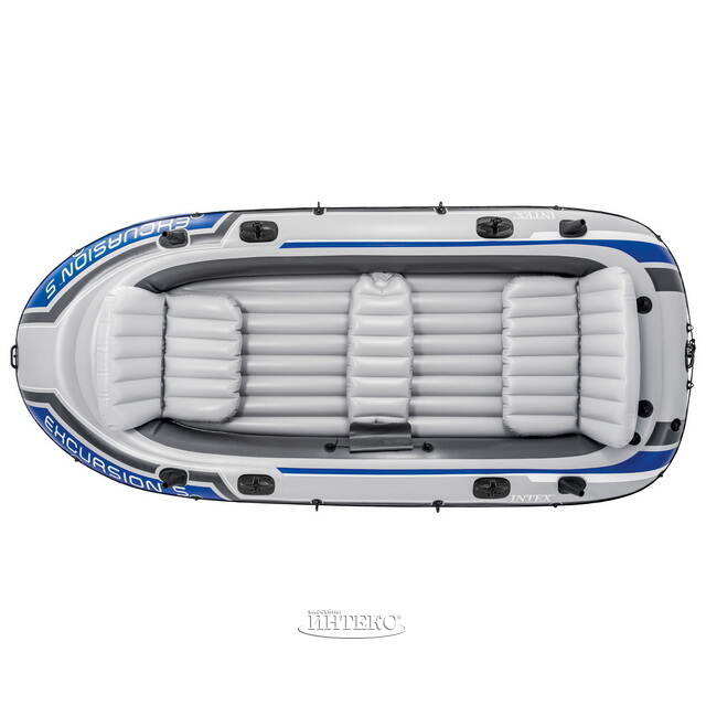 Надувная лодка Excursion-5-Set пятиместная 366*168*43 см + насос и весла INTEX