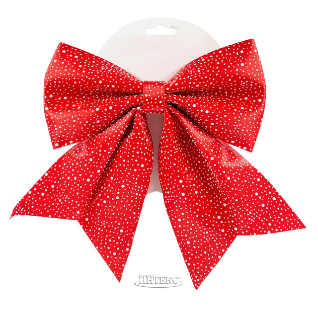 Декоративный бант Pisello 24*20 см красный Christmas Deluxe