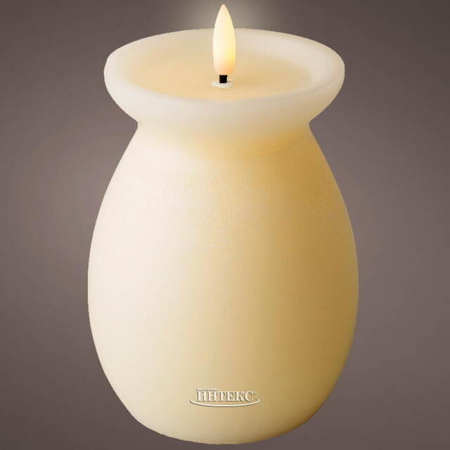 Светодиодная свеча с имитацией пламени Pieta: Bandini Crema 16 см на батарейках Kaemingk