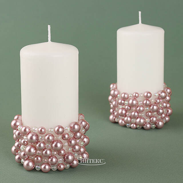 Украшение для свечи Joyeria de Perlas 7 см, розовый Swerox