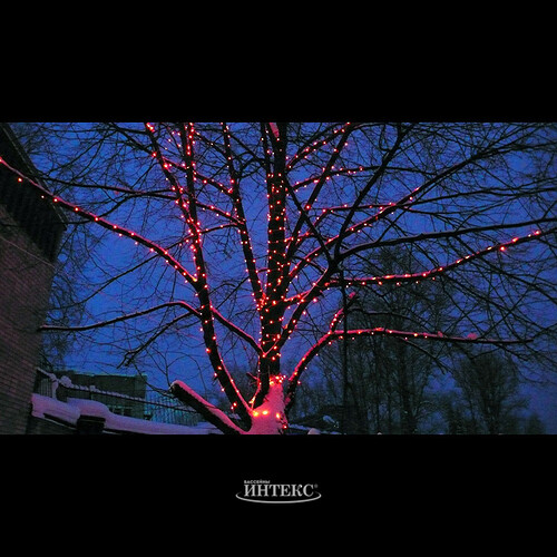 Гирлянды на дерево Клип Лайт Quality Light 30 м, 300 красных LED ламп, черный ПВХ, IP44 BEAUTY LED