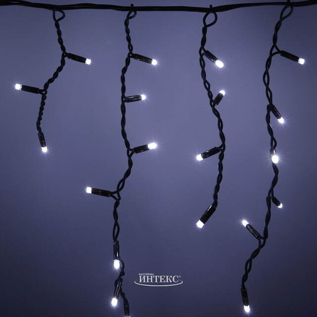 Светодиодная гирлянда Бахрома Profi Rubber 3.1*0.5 м, 120 холодных белых LED ламп, черный КАУЧУК+ПВХ, соединяемая, IP65 Winter Deco