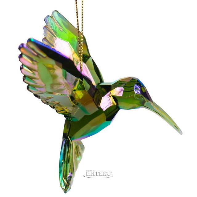 Елочная игрушка Колибри Crystal Green 10 см, подвеска Kurts Adler