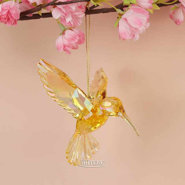 Елочная игрушка Kristal Колибри 10 см золотистая, подвеска Kurts Adler