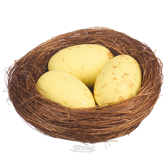 Пасхальное украшение Гнездо Yellow Egg 7 см Due Esse Christmas