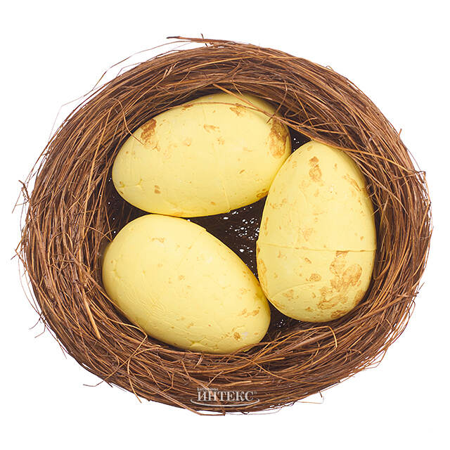 Пасхальное украшение Гнездо Yellow Egg 7 см Due Esse Christmas