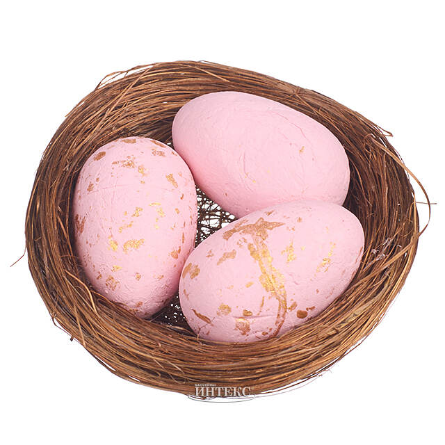Пасхальное украшение Гнездо Pink Egg 7 см Due Esse Christmas