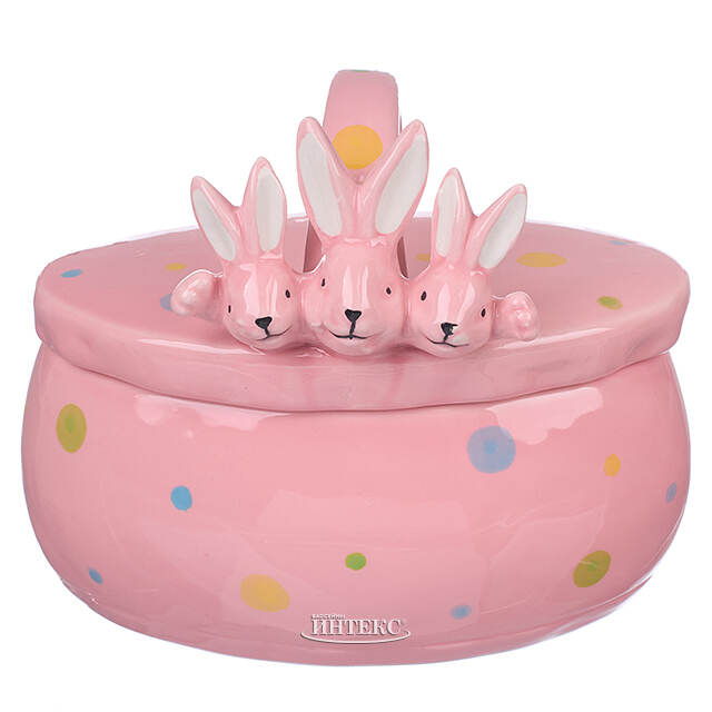 Конфетница Friendly Bunny 17*15 см розовая Due Esse Christmas