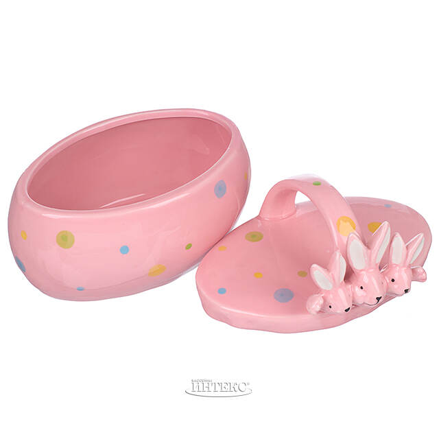 Конфетница Friendly Bunny 17*15 см розовая Due Esse Christmas