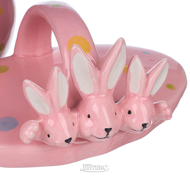 Конфетница Friendly Bunny 17*15 см розовая Due Esse Christmas