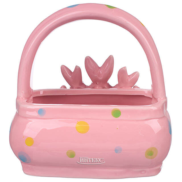 Конфетница Three Bunny 15 см розовая Due Esse Christmas