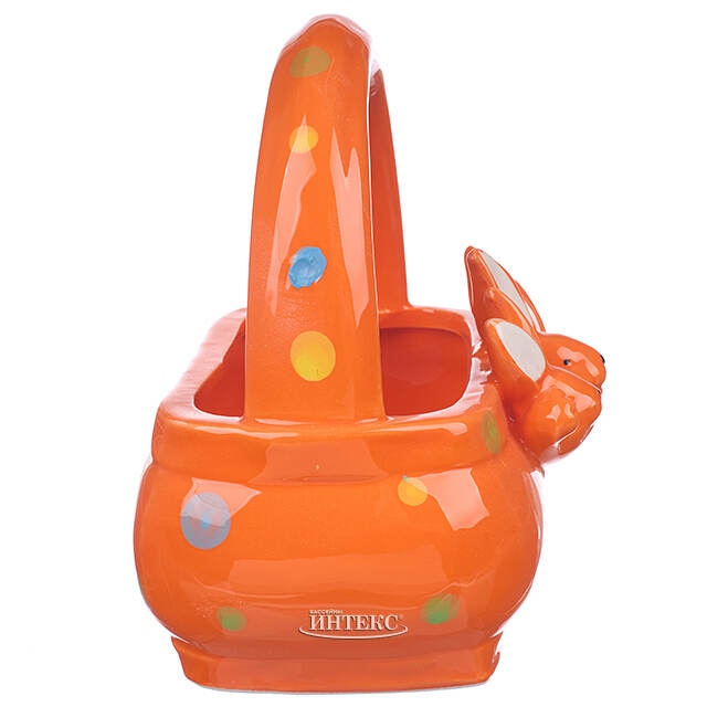 Конфетница Three Bunny 15 см оранжевая Due Esse Christmas