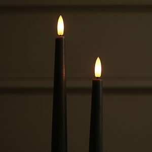 Столовые светодиодные свечи с имитацией пламени Athena 29 см серые, 2 шт, на батарейках Edelman фото 4