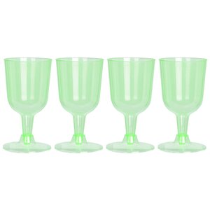 Пластиковые бокалы для вина Кристи 160 мл зеленые, 4 шт (Koopman, Нидерланды). Артикул: 178000480-3