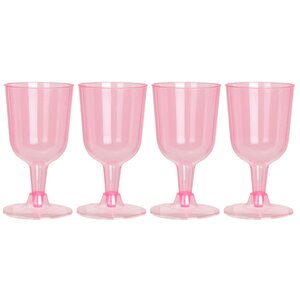 Пластиковые бокалы для вина Кристи 160 мл розовые, 4 шт