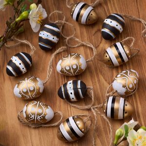 Пасхальные подвески Яйца - Glamorous Easter 4 см, 12 шт