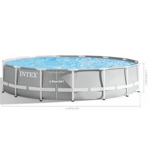 Каркасный бассейн 26724 Intex Prism Frame 457*107 см серый, картриджный фильтр, аксессуары INTEX фото 4