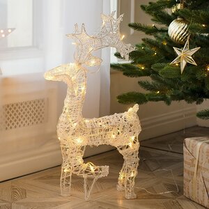 Светодиодный олень Клифтон 58 см, 40 теплых белых LED ламп, IP44 (Winter Deco, Россия). Артикул: 3060115