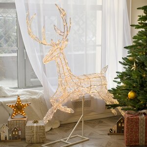 Светодиодный олень Зефир 155 см, 300 теплых белых LED ламп, IP44 (Winter Deco, Россия). Артикул: 3060118